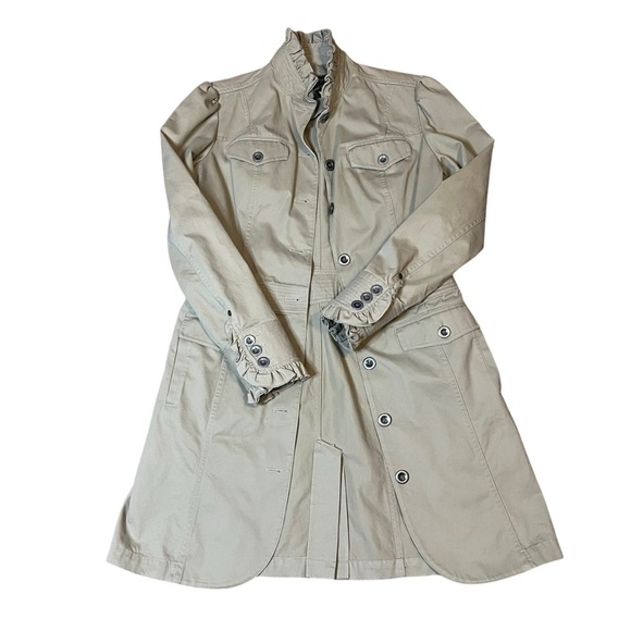 Eddie Bauer Cotton Ruffled Khaki Lightweight Jacket Size Small - Picture 2 of 8